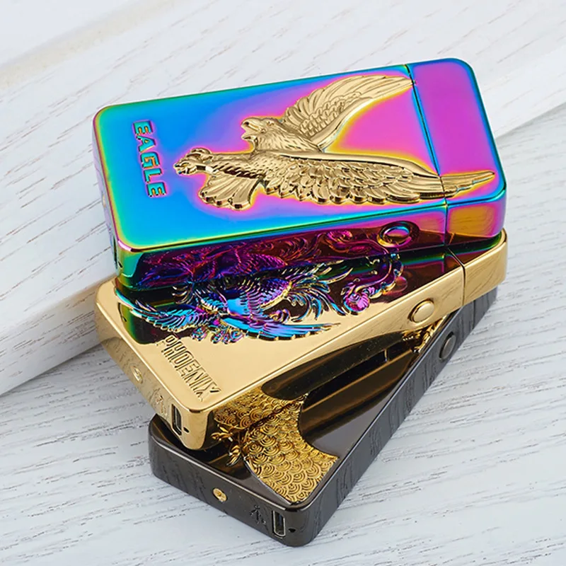  High-end custom design electric double arc plasma cigarette pulse arc USB rechargeable lighter toba