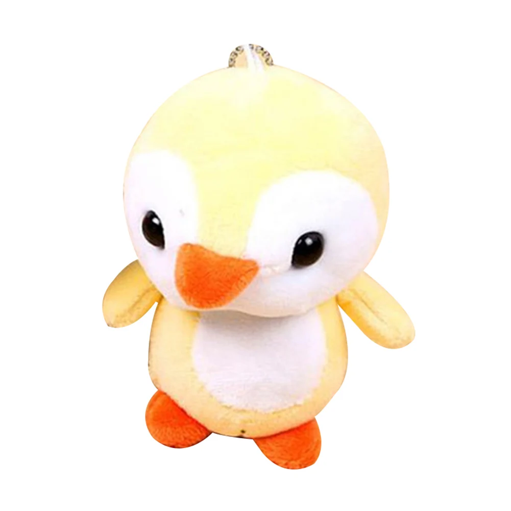 Красивый мультяшный Пингвин животное плюшевый чучела кукла подвесной брелок для ключей подвеска - Цвет: Цвет: желтый