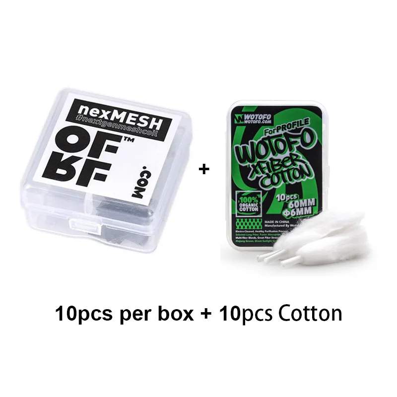 coil and cotton 10 шт./упак. Wotofo nexMESH A1 сетки катушки Экстрим 0.16ohm/Холодильный 0.15ohm/TURBO 0.13ohm для Профиль 1,5 RDA танк с хлопком - Цвет: coil and cotton