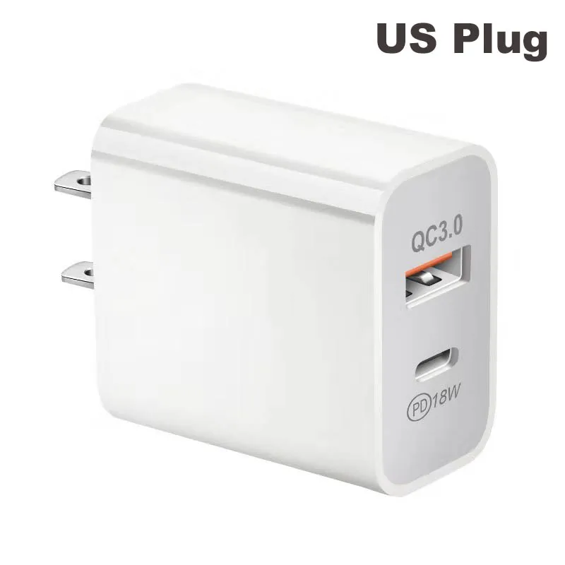 18 Вт PD usb type C зарядное устройство адаптер для iPhone 11 Pro XR X Xs Max 7 8 Быстрая зарядка QC3.0 Быстрая зарядка для samsung huawei Xiaomi - Цвет: US PD n QC3.0