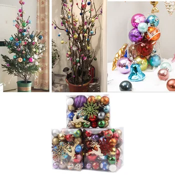 

1 Set Of Christmas Balls Glitter Christmas Balls Baubles Xmas Tree Hanging Ornament Xmas Decorations