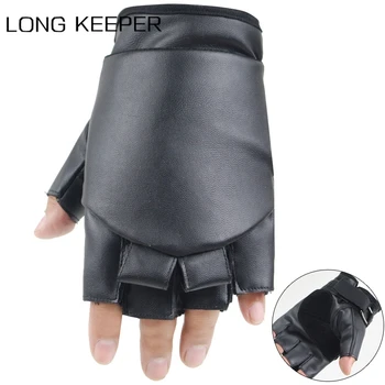

New PU Leather Half Finger Gloves Tactical Military Exercise Training Sports Mittens Autumn Winter Men Anti-skid Cycling Guantes