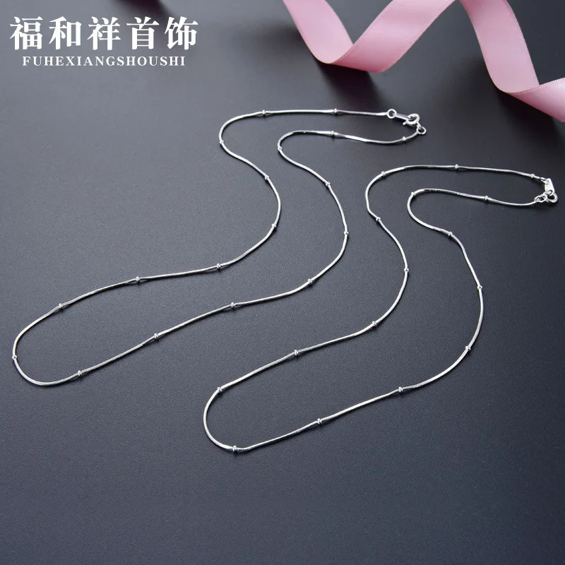 

925 Sterling Necklace 075 Octagonal Snake Bag 1.8 Belt Buckle Beads 1: 1 Choker Women's Jewelry