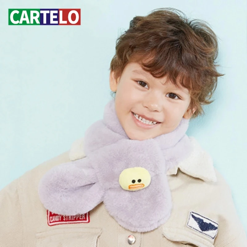 

CARTELO new children's scarf in autumn and winter plus velvet thickening warm men and women baby scarf cute cartoon animal scarf