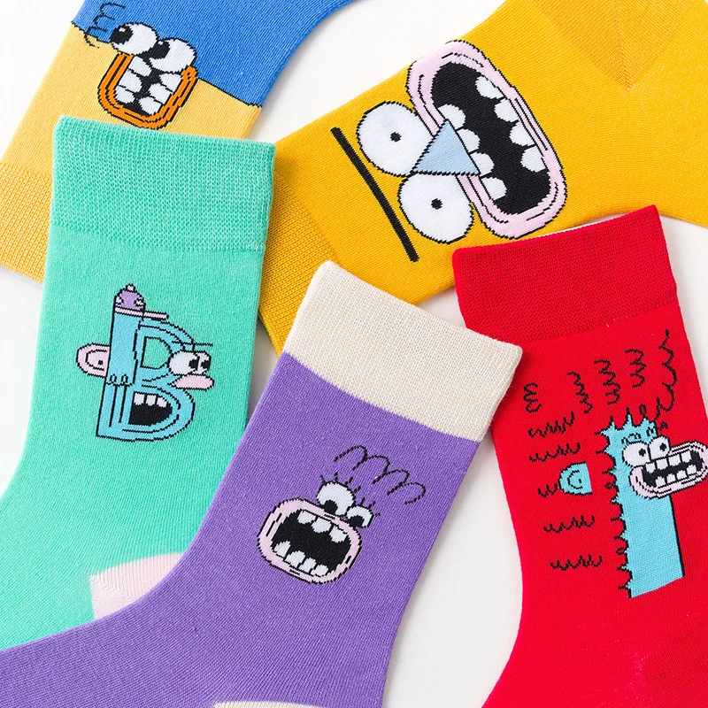 SP& CITY Harajuku, женские забавные носки по щиколотку, хлопковые, повседневные, Мультяшные, цветные, унисекс, хипстерские, носки, осень, крутые, одноцветные, носки