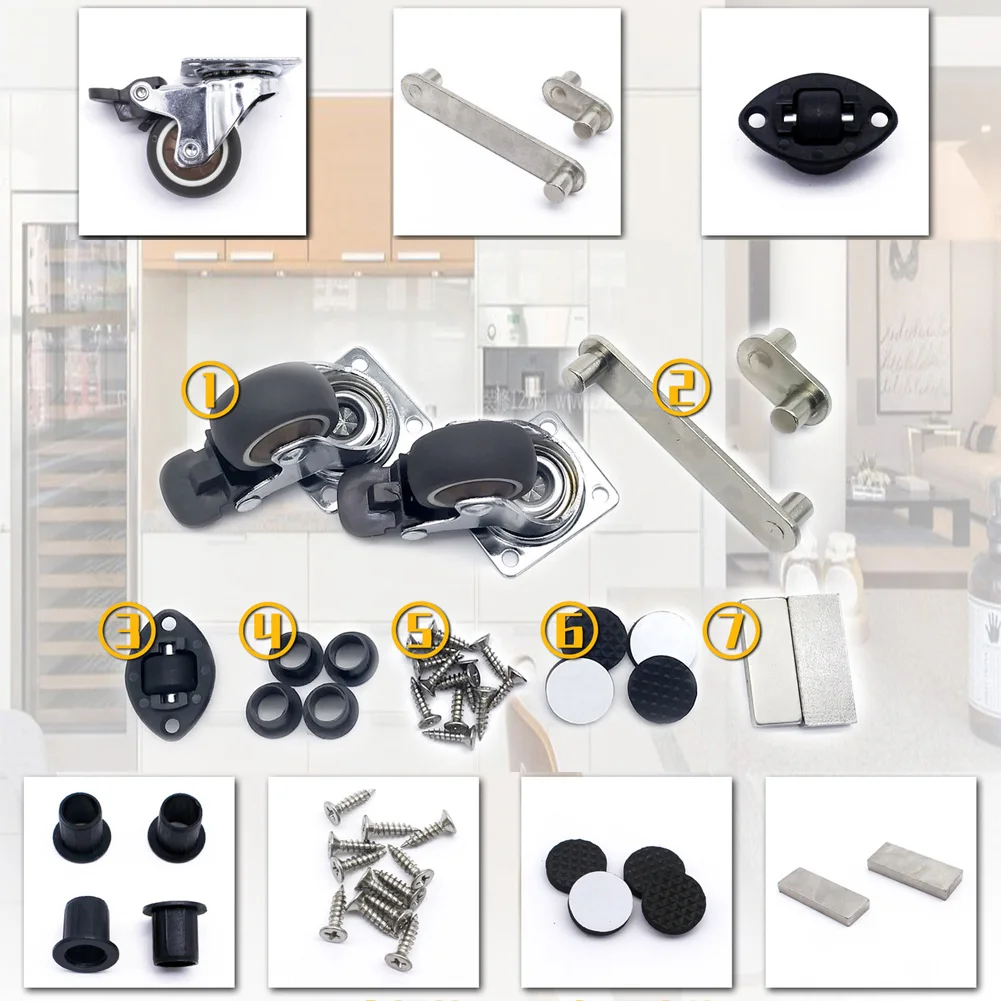 

2pcs Swivel Caster Wheels Rubber Base with Top Plate Bearing Heavy Duty Desks Coffee Tables MF999