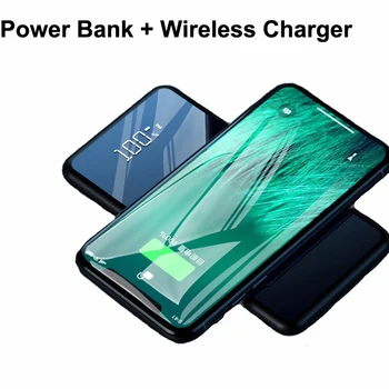 

Universal Portable Charger 10000mAh Power Bank Dual USB LED Display Wireless Charging Powerbank Mobile Phone Extended Battery
