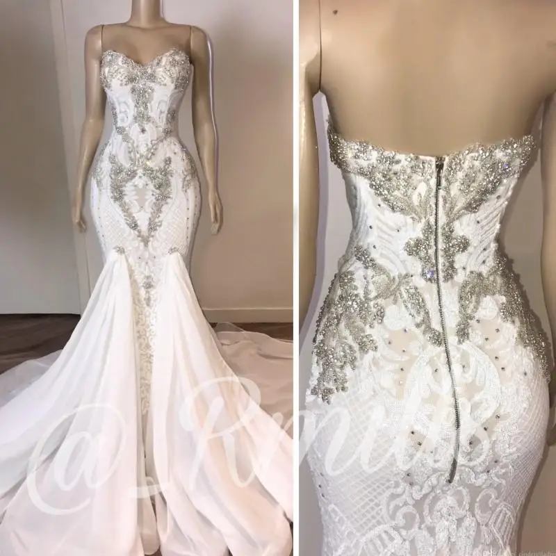 

Country Sweetheart Beading Mermaid Wedding Dresses 2020 Backless Applique Lace Plus Size Bridal Gowns Bohemian Wedding Dress