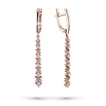 

Earrings in red gold with diamonds