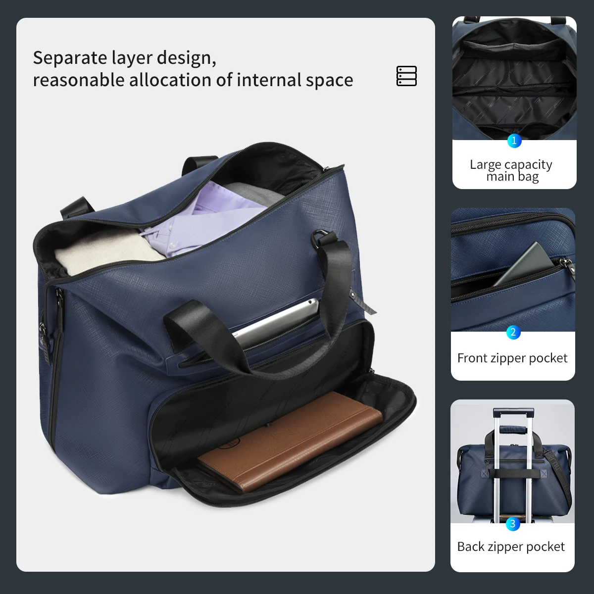 Tigernu Men Travel Bags Large Capacity Bag Luggage Men Duffel Bag Travel Tote Bags Weekend Bag Travel Handbag Connect Series - 4
