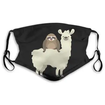 

Cute & Funny Sloth Riding Llama Unisex Anti-Pollution Mask Dust Mask with Filter Mask Black