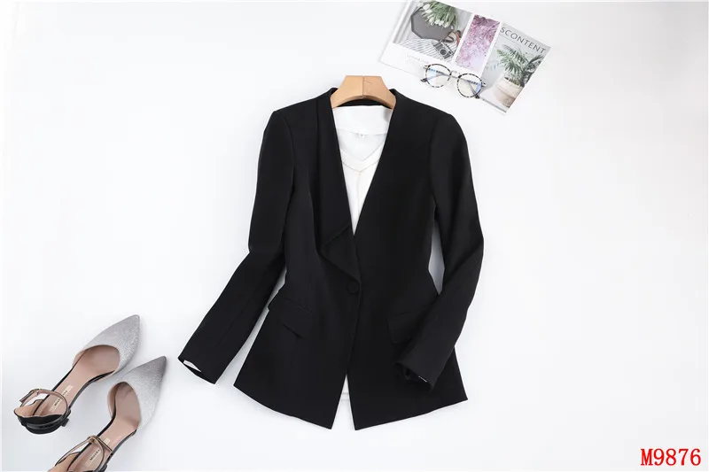 Офисный женский черный блейзер женские деловые костюмы с юбкой и курткой наборы рабочая одежда