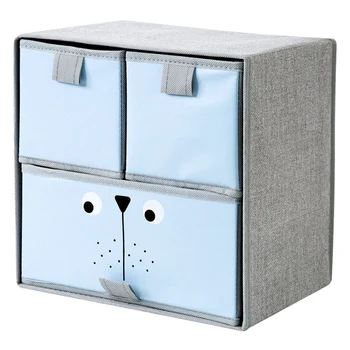 

LUDA 3 Grid Retractable Drawer Box Fabric Clothes Drawer Artifact with Lid Clothing Underwear Drawer Box Non-Woven Folding