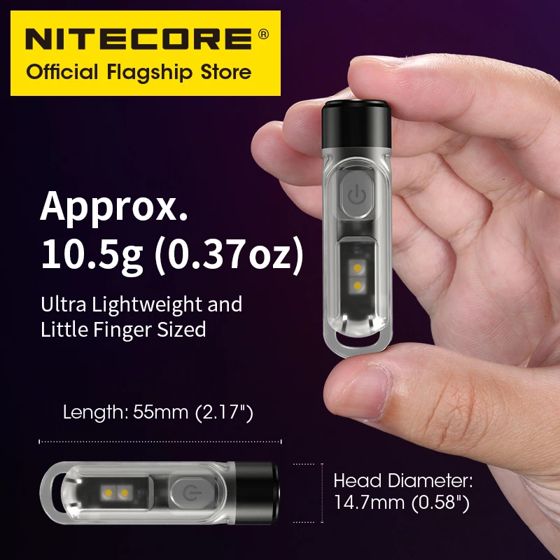 NITECORE TIKI UV Mini Keychain Light EDC 1000mw UV Light White Warning Flashing USB Rechargeable LED Flashlight With Battery
