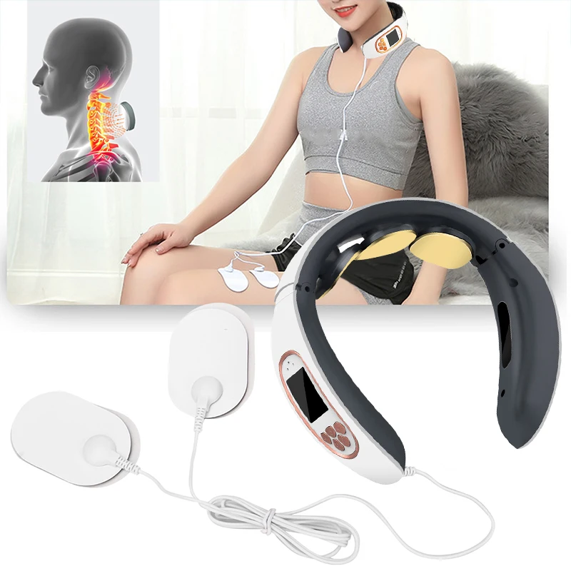 3 Heads Neck Massager Pain Relief Relaxation Electric Cervical Massage for Back Neck Pulse Machine Shoulder Vertebra Health care