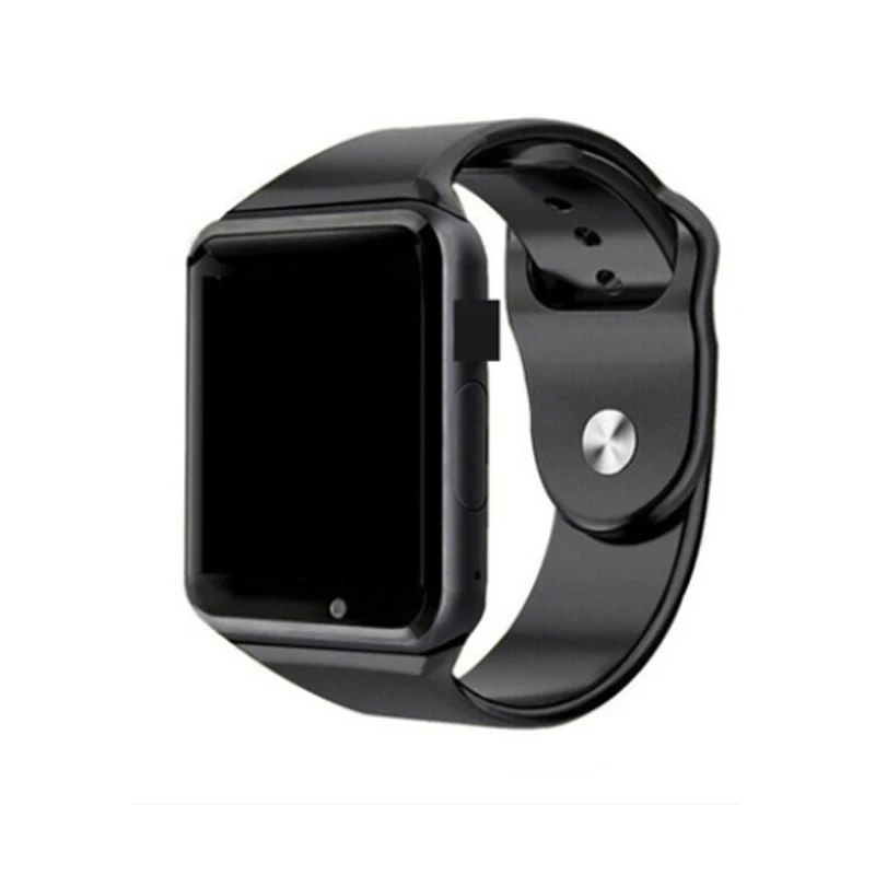Full black A1 Смарт наручные часы bluetooth водонепроницаемый GSM телефон для Android samsung iPhone - Цвет: Full black
