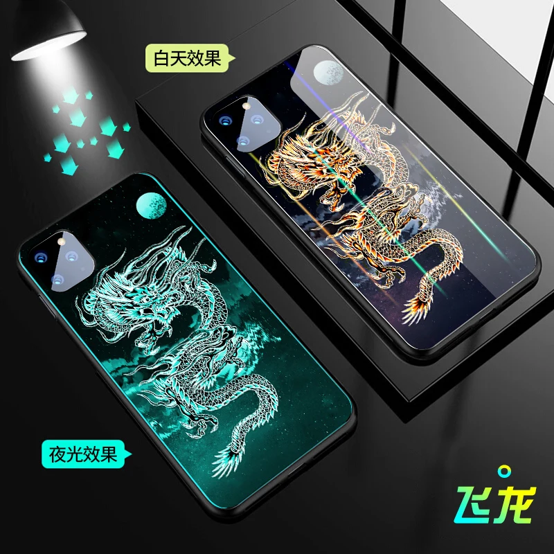 style 03 Для Apple iphone 11 чехол светящийся жесткий закаленное стекло Аврора Лазерная защитная задняя крышка чехол для iphone 11 Pro Max iphone 11 - Цвет: style 03