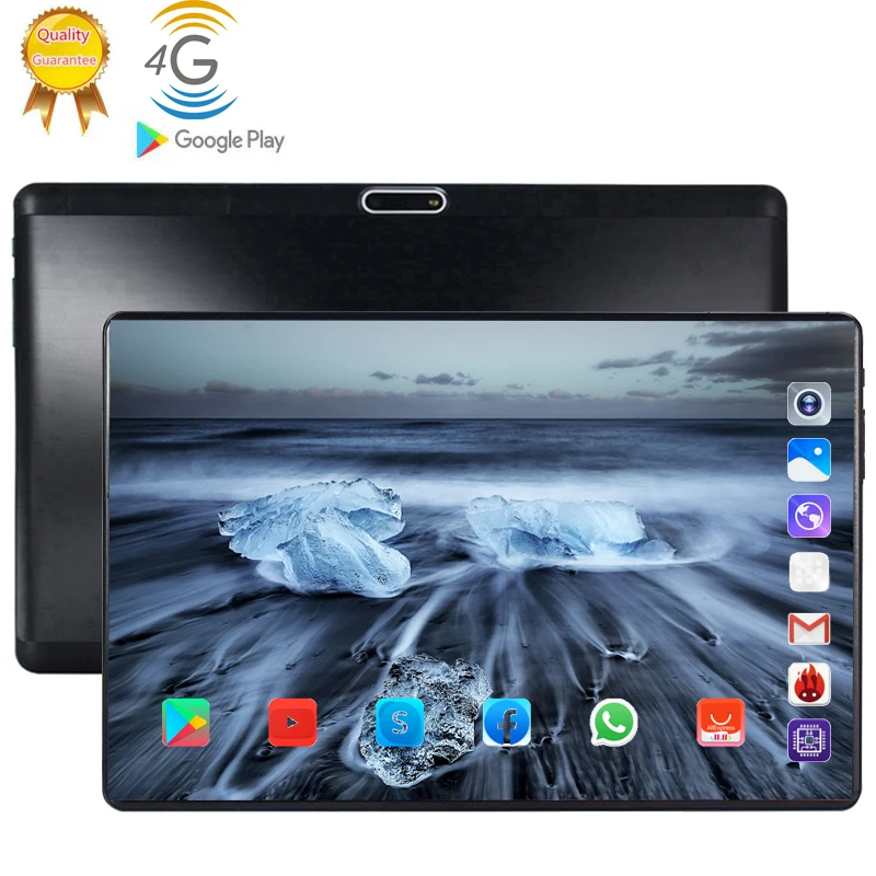 

2.5D 10 Inch Tablet PC Android 9.0 Phablet 3G WCDMA 4G LTE Tablets 6GB RAM 128GB ROM Octa core Phone Call FM GPS Bluetooth 10.1