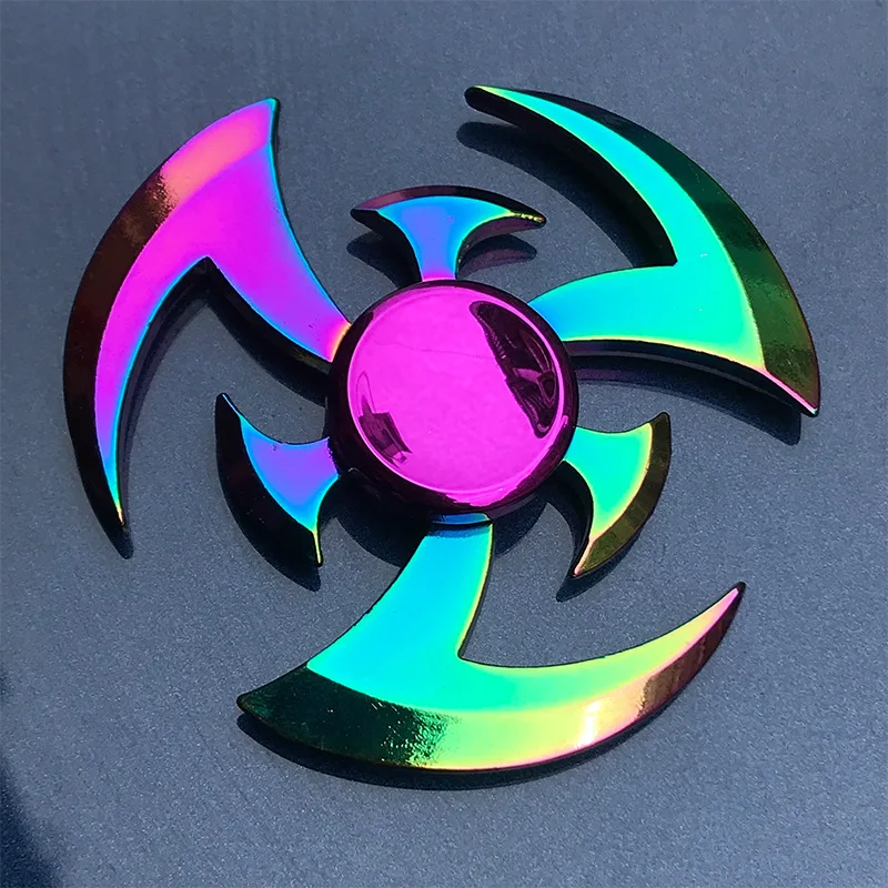 Arcobaleno Mano Spinner Agitarsi Eptagonale Placca Hybrid Metallo In Lega di Zinco Agitarsi Cuscinetto di Metallo Edc Dito Alleviare Lo Stress del Regalo