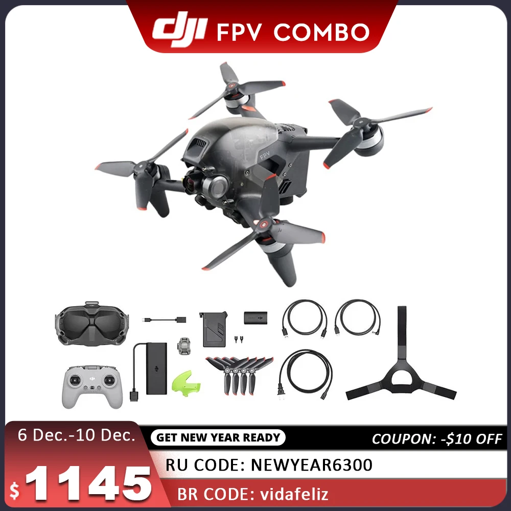 Дрон DJI FPV Combo в комплекте дрон очки Goggles V2 и пульт управления Remote Controller |