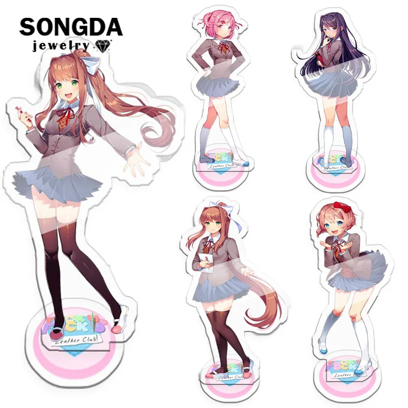 Аниме Doki Literature Club фигурка на акриловой подставке Monika Sayori Yuri Natsuki Model Plate держатель