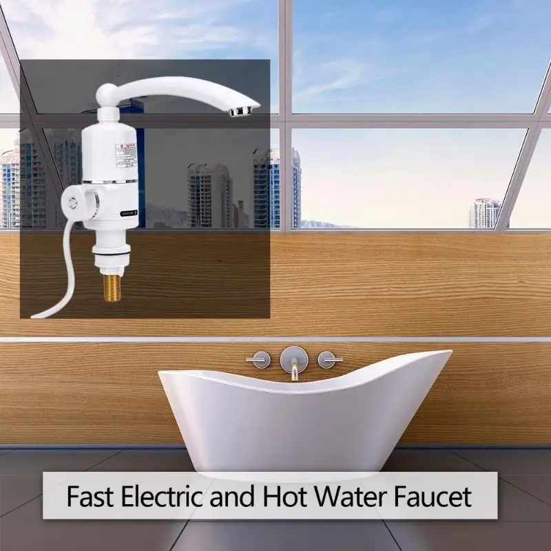 220V 3000W Portable Kitchen Electric Quick Heating Hot Water Tap Instantaneous Faucet Cold Water Dispenser Heater Dropshipping