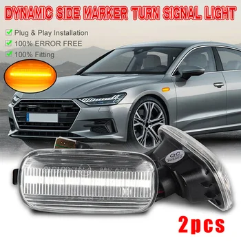 

IP67 Turn Signal Light Amber Water Flowing Dynamic LED Transparent Side For A4 S4 B6 B7 A6