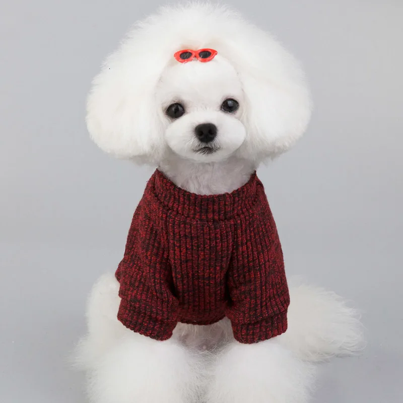 Мягкая трикотажная одежда для собак, зимнее пальто для маленькой собаки, свитер, Ши-тцу, мопс, пудель, куртка для щенка, джемпер для питомца, свитер для собак, кошек, S-2XL
