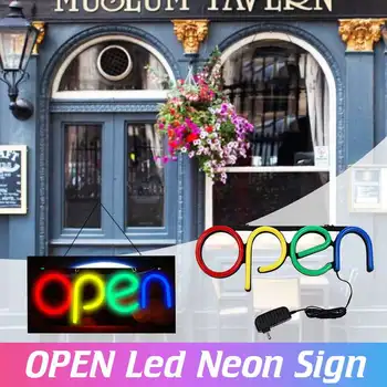 

OPEN Neon Sign LED Tube Handmade Visual Artwork Bar Pub Club Wall Decor Light