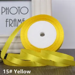 Elegant 25 - Yard Grosgrain Satin Ribbon for DIY Wedding & Christmas Decorations, Crafting, Gift Wrapping, and Bow Making - 6mm to 50mm Width (Yellow ribbon)