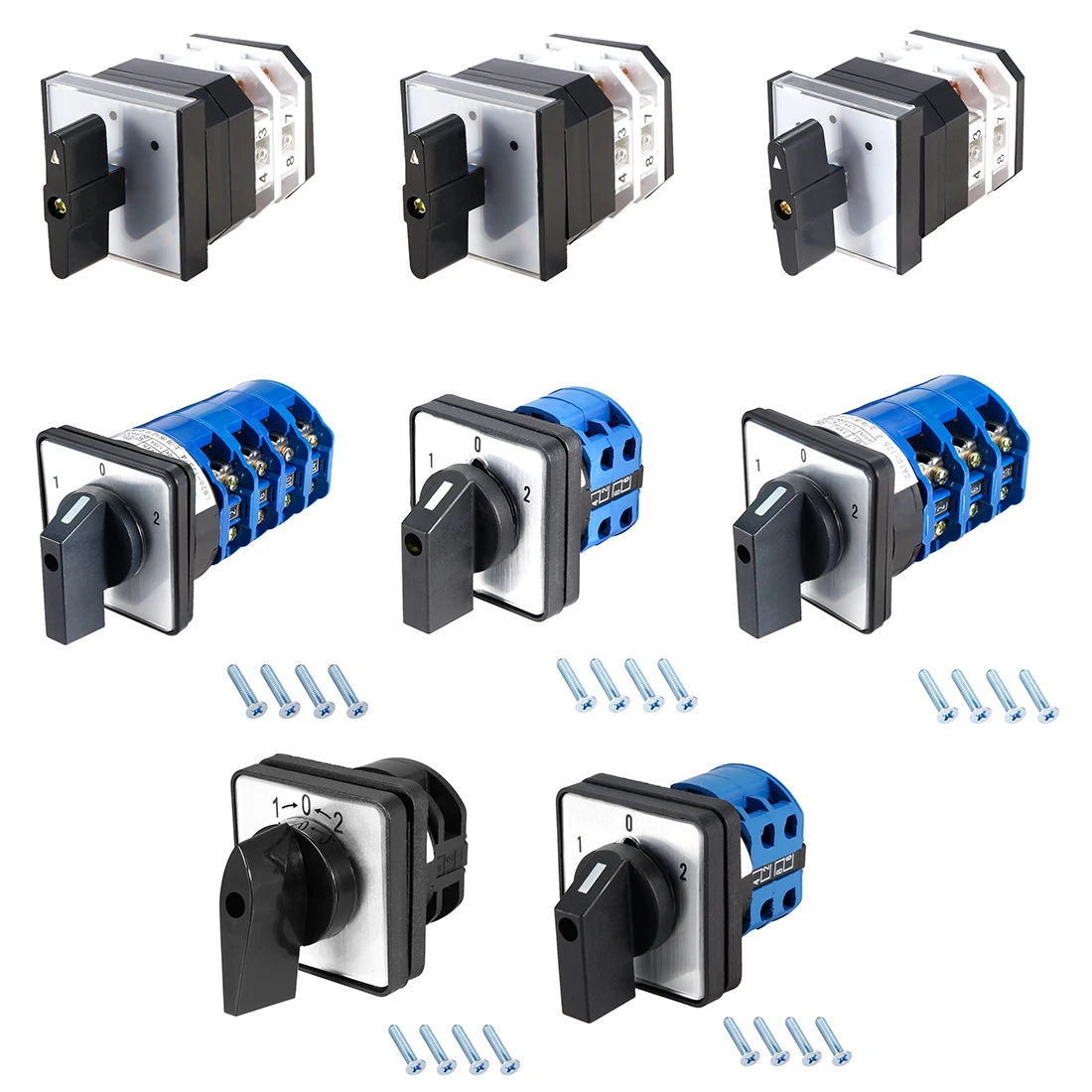 

uxcell Rotary Selector Cam Switch 3 Position Panel Mount 4/8 Terminals Latching Ui 500/550/690V Ith 10/16/20/63A