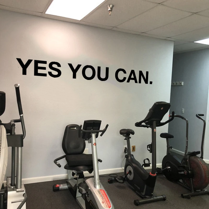 Yes You Can Mirror Wall Sticker Gym Classroom Inspirational Motivational Quote Wall Decal Gym Office Vinyl Decor (3)