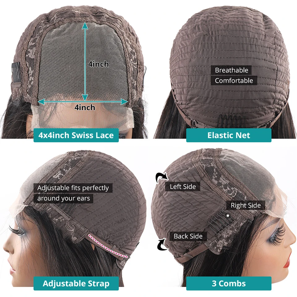 Onda de Água Frente do Laço Perucas de Cabelo Perucas para Mulher Allove Peruca Humano Brasileiro Remy Curto Preplucked 4x4 Fechamento Bob 13x4 6 Cheap Apliques com cabelo humano