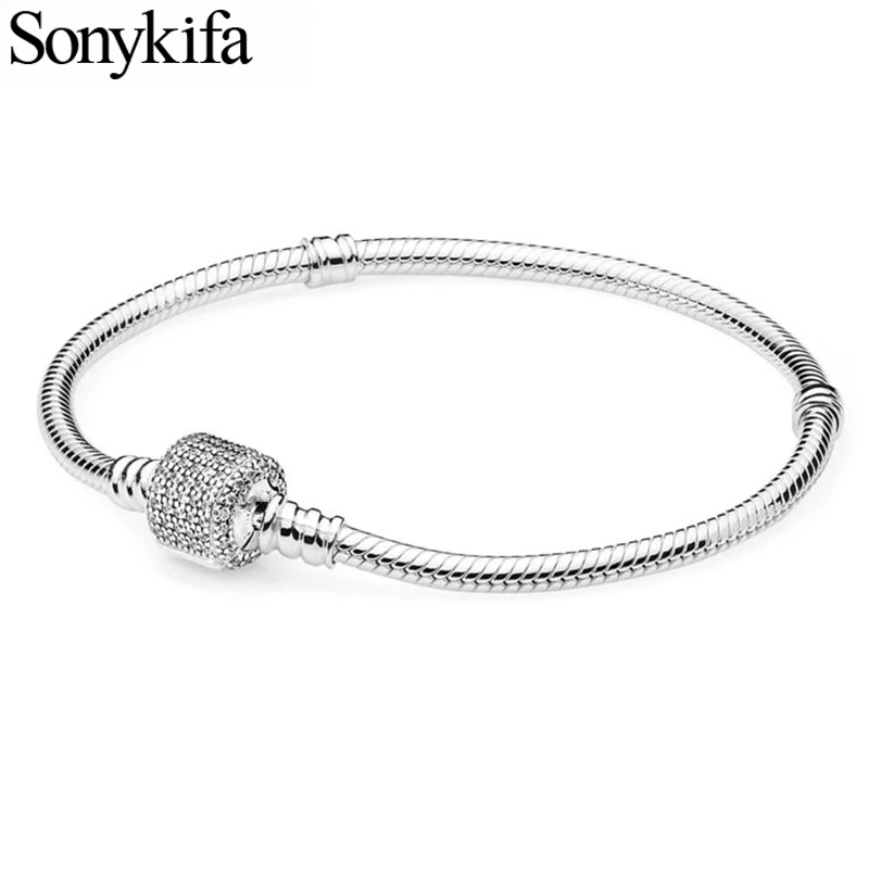 

Hot Sale Silver Plated Basic Snake Chain Fit Fine Bracelet DIY Charms Beads Jewelry Original Bracelets & Bangle For Women