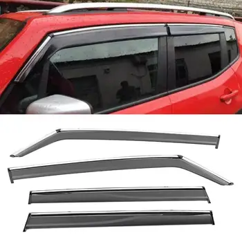 

4Pcs Smoke Window Visor Vent Sun Shade Rain Guard Deflector for Jeep Renegade 2016 2017 2018 2019