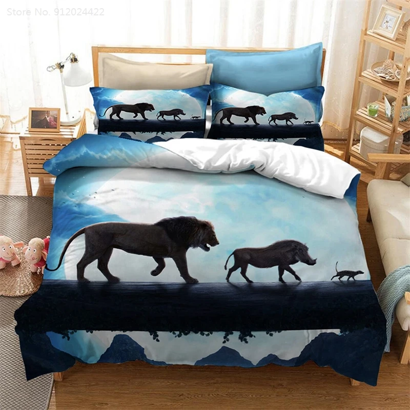 Simba Duvet Covers The Lion King Size Bedding Set 3d Cover 220x240 Disney Pillowcase Mufasa Bed Linen for Children | Дом и сад