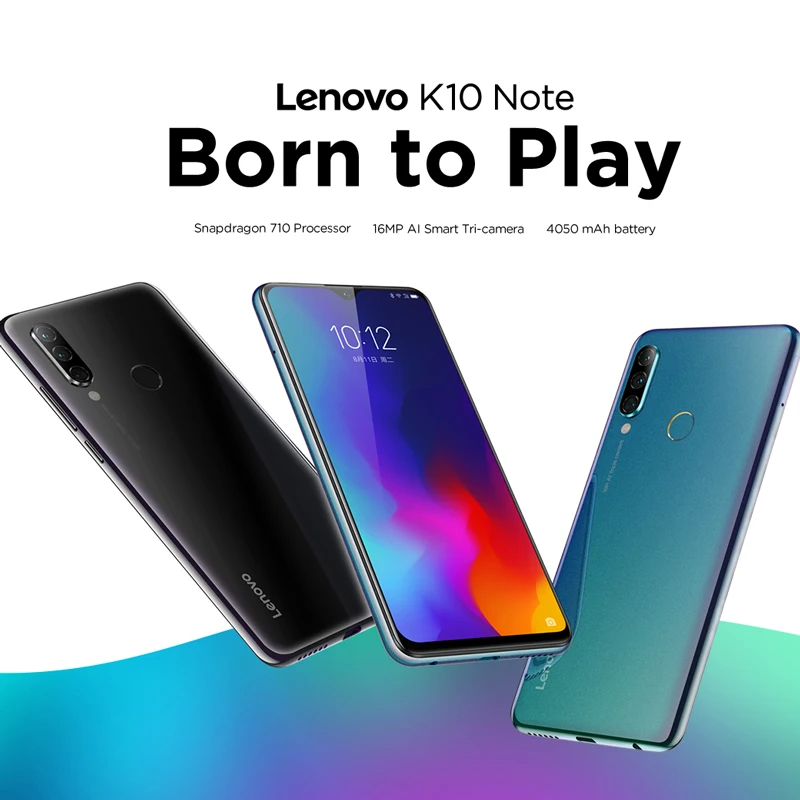 Оригинальная глобальная версия Lenovo K10 Примечание Snapdragon 710 Octa Core Z6 Лайт Тройная