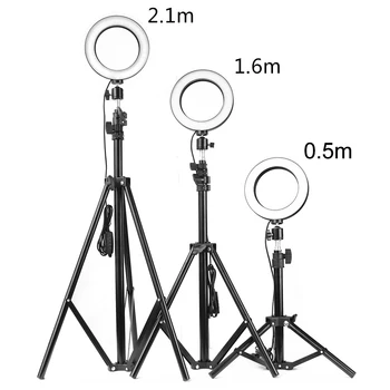 

160mm USB Dimmable LED Selfie Ring Lights Photo Studio Light With Table Tripod Photography Lighting For Video Makeup Lamp Phone