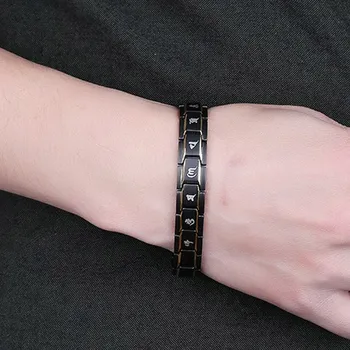 

Newest Healthy Titanium Steel Magnetotherapy Bracelet Men Jewelry Bio Energy Magnet Bracelets Bangle TY66