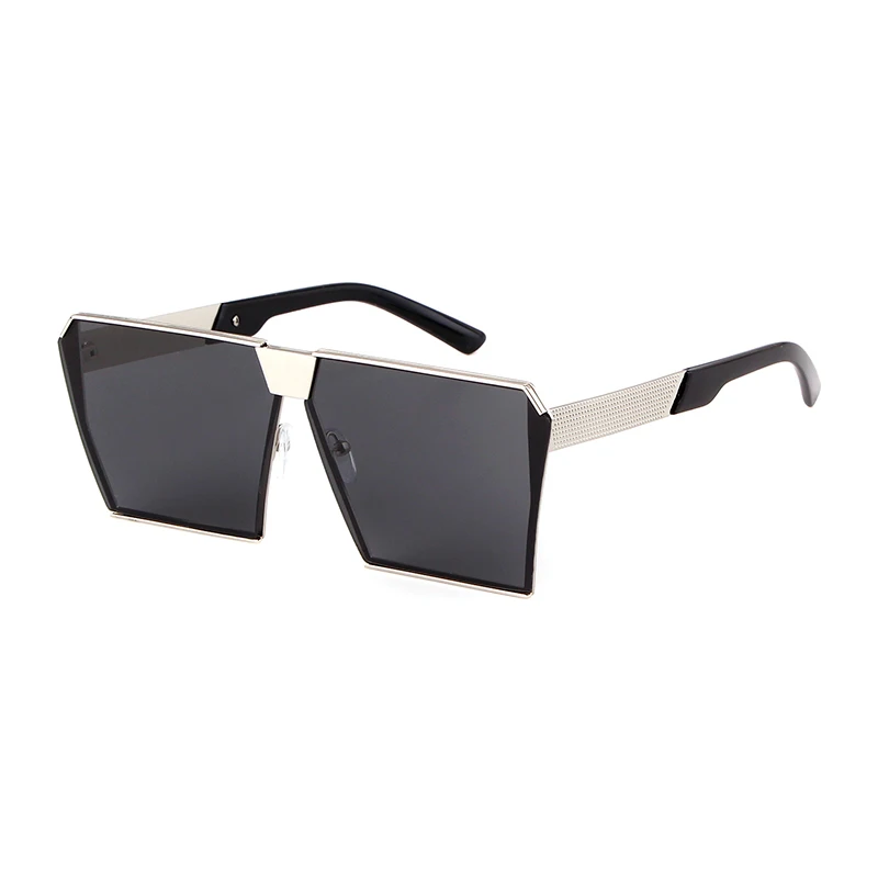 Vintage Oversized Steampunk Mirror Lens Sunglasses – Metal Flat Top Unisex Shades