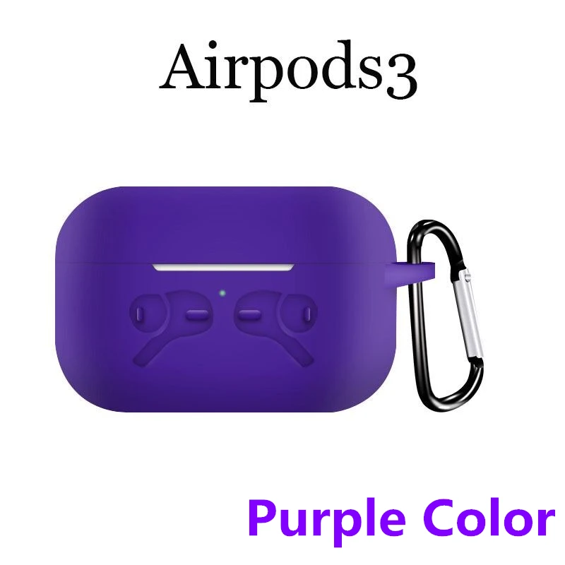 Чехол airpods pro Мягкий силиконовый чехол подходит для air pods pro& apple airpod 3 Защита от пыли и трещин - Цвет: Фиолетовый