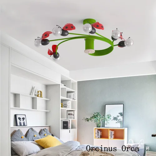 Cartoon creative firefly ceiling lamp for boys girls bedrooms children's room lamp personality LED color ceiling lamp