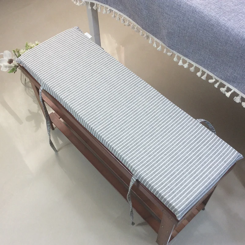 Striped Garden Bench Cushion Shoe Changing Stool Sofa Recliner Cushion 4cm/2cm Thick With Fixing Straps Can Be Customized Size