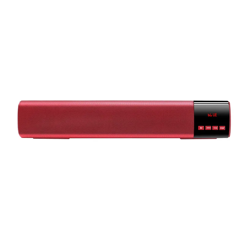 10 Вт Bluetooth Саундбар объемный HIFI сабвуфер домашний кинотеатр аудио беспроводной двойной динамик поддержка мобильного ПК ТВ TF карта динамик - Цвет: red