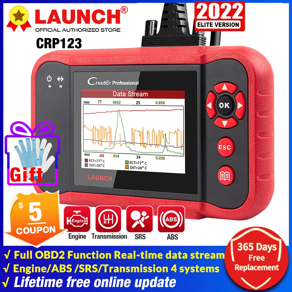 LAUNCH X431 CRP123 OBD2 Scanner Engine ABS SRS Transmission Car