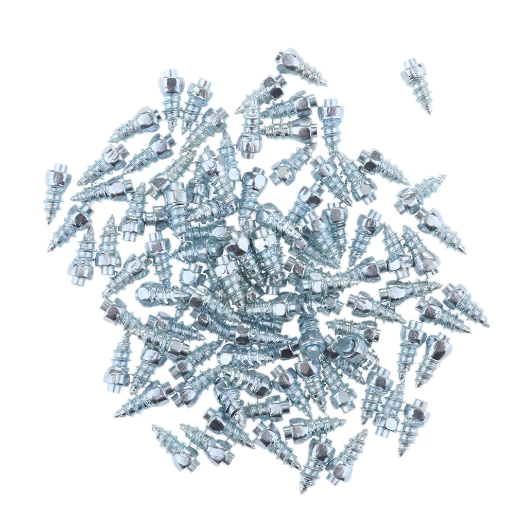 100pcs 9mm Bikes Scooters Non-slip Screw Stud Wheel Tyre Snow Tire Spikes Trim Auto Accessories