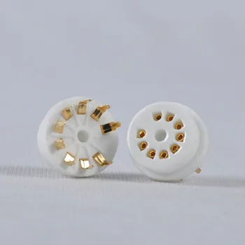 

20PCS ECC83 6DJ8 EL84 6922 12AX7 Gold-Plated 9Pin Ceramic B9A Tube Socket PCB Mount Audio DIY HIFI Amplifier