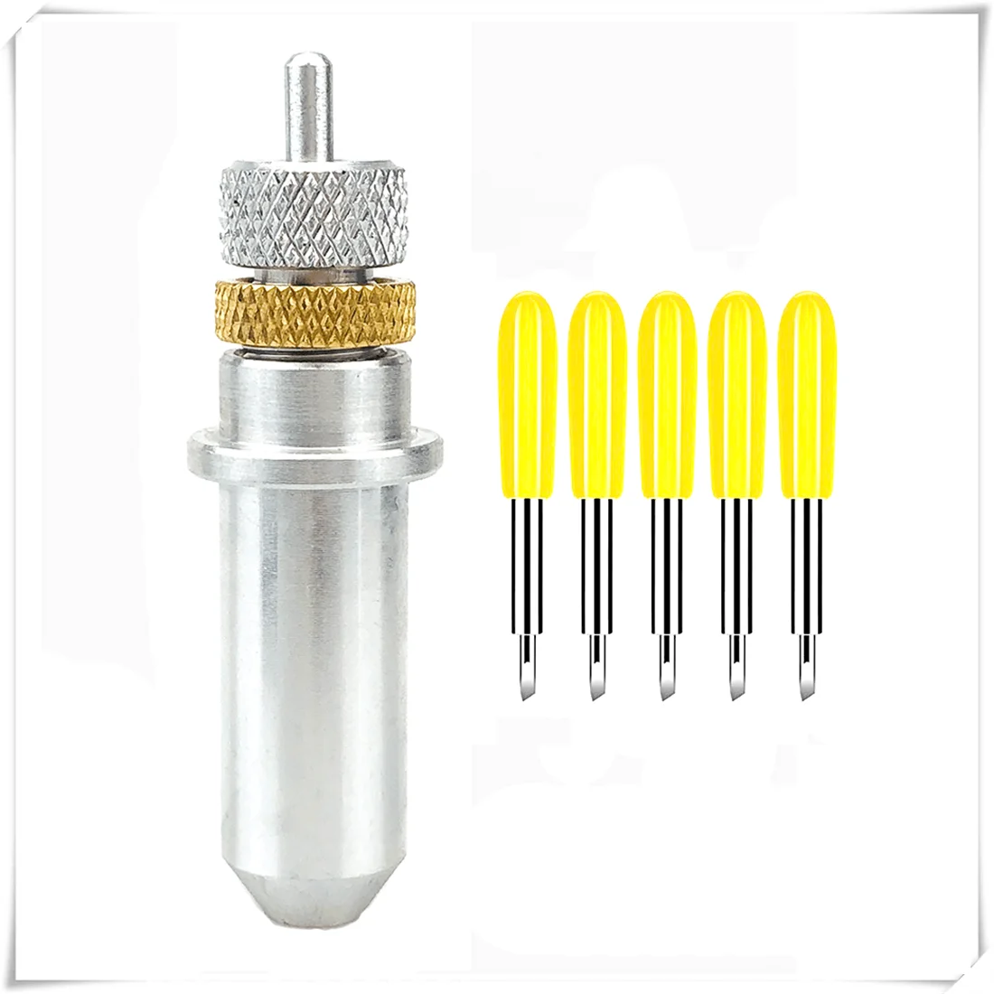 

5pcs 30 Degree Tungsten Steel Plotter Blade Vinyl Film Cutter for Gcc Jaguar + 1pc Blade Holder Housing Carving Machine