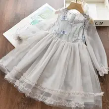 Новинка года; сезон весна; сетчатые платья феи с бабочками для маленьких девочек; милая мягкая одежда принцессы для девочек; 5 шт./партия;