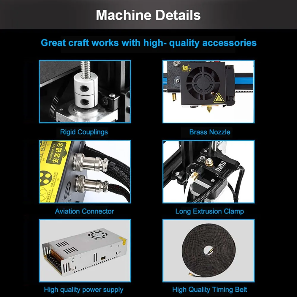 Creality CR-10S5 3d принтер большой размер печати 500*500*500 мм Полу DIY 3d принтер Комплект Алюминий с подогревом кровать нить закрытый